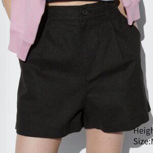 Uniqlo Linen Cotton Black Shorts